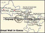 Map of Great Wall in Gansu