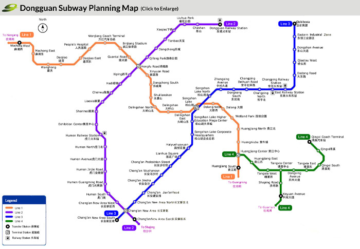 Dongguan Subway Planning Map