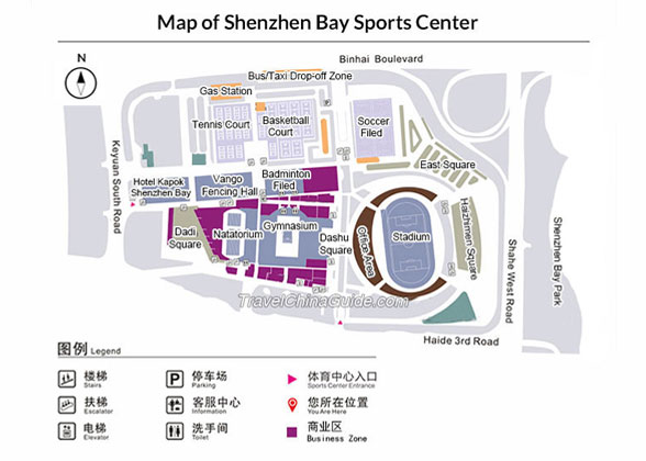 Map of Shenzhen Bay Sports Center