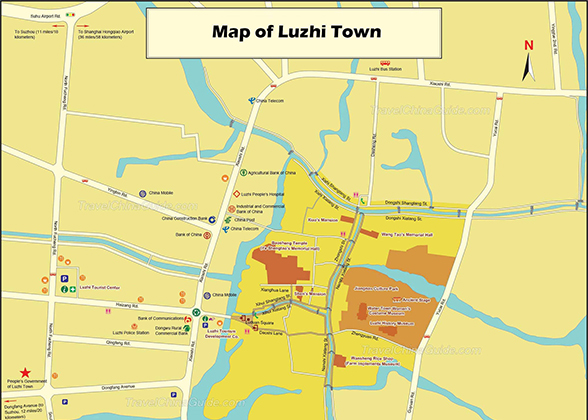 Map of Luzhi Town