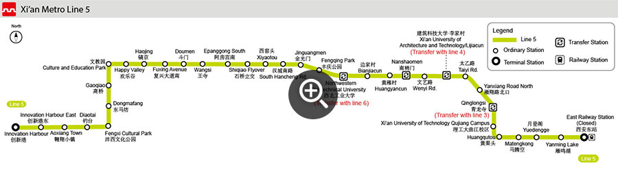 Map of Xi'an Subway Line 5