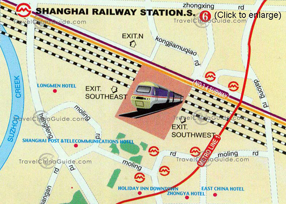 Shanghai Railway Subway Station Map