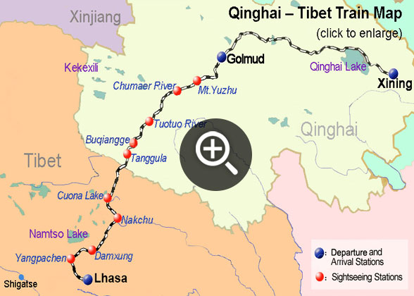 Map of Qinghai-Tibet Ralway