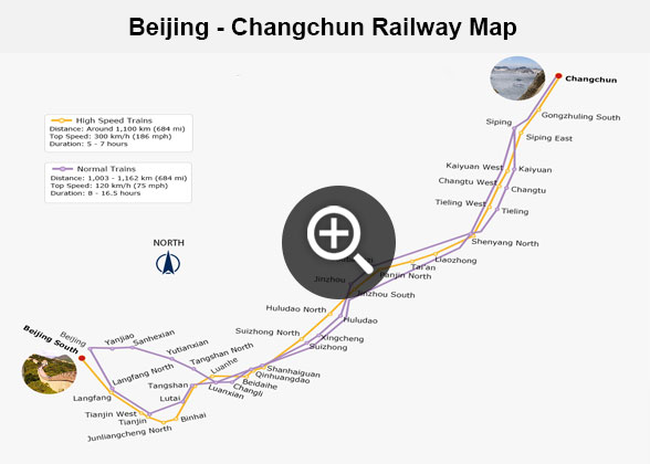 Beijing - Changchun Railway Map