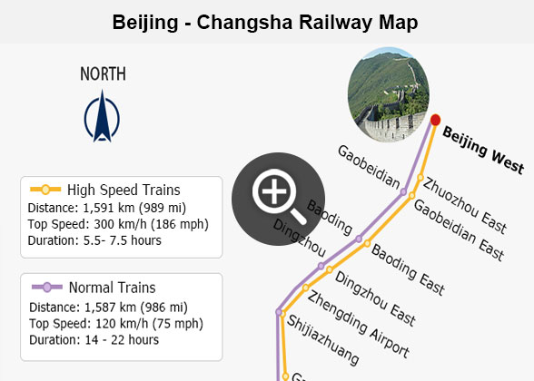 Beijing - Changsha Railway Map