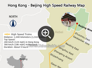 Hong Kong - Beijing High Speed Train Running Map