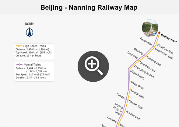 Beijing - Nanning Railway Map