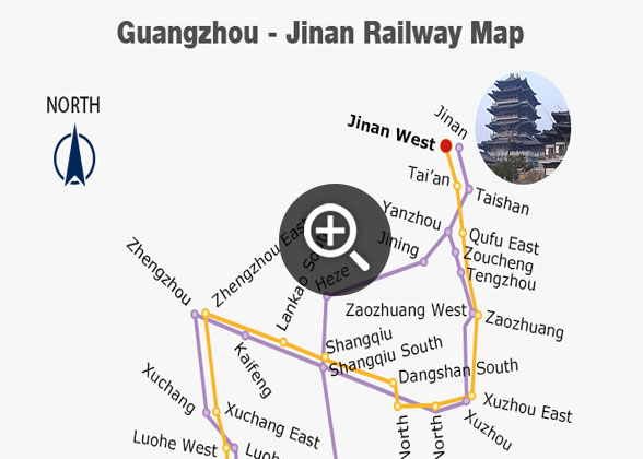 Guangzhou - Jinan Railway Map