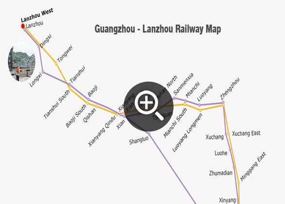 Guangzhou - Lanzhou Railway Map