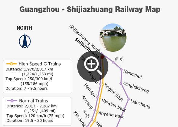 Guangzhou - Shijiazhuang Railway Map