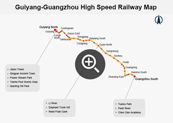 Guiyang-Guilin-Guangzhou Railway Map