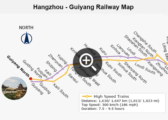 Hangzhou - Guiyang Railway Map