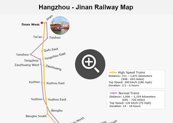 Hangzhou - Jinan Railway Map