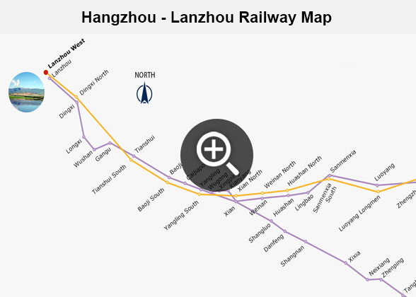 Hangzhou - Lanzhou Railway Map