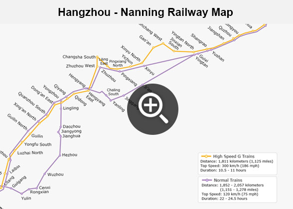 Hangzhou - Nanning Railway Map