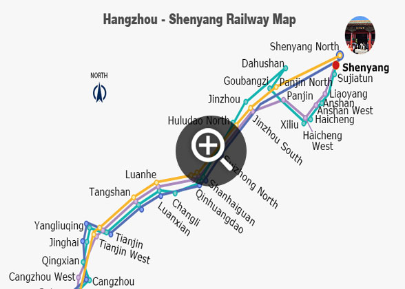 Hangzhou - Shenyang Railway Map