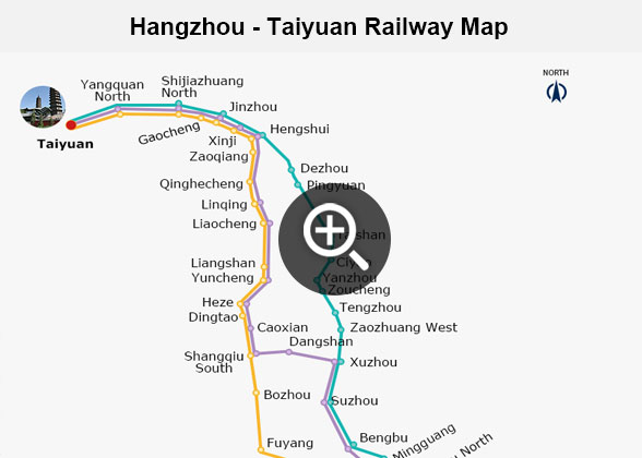 Hangzhou - Taiyuan Railway Map