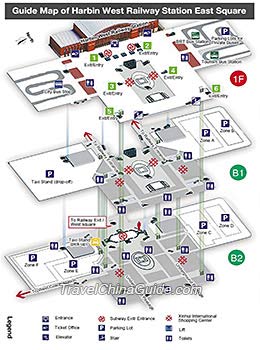 Map of Harbin West Railway Station East Square