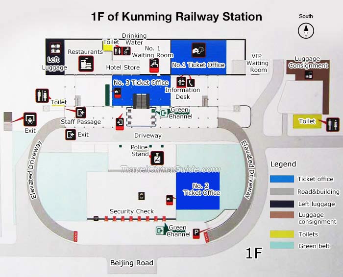 Map of Kunming Railway Station