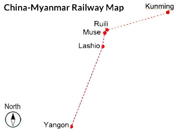 China-Myanmar Railway Map