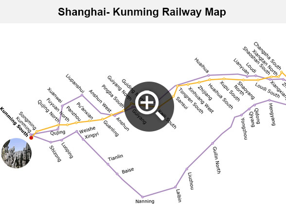 Shanghai - Kunming Railway Map