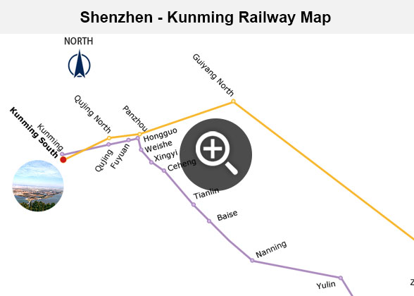 Shenzhen - Kunming Railway Map