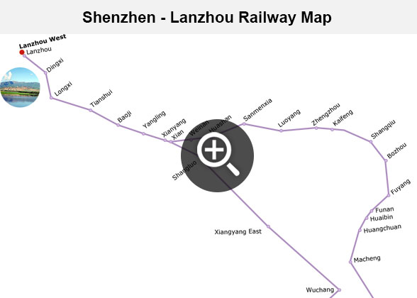 Shenzhen - Lanzhou Railway Map