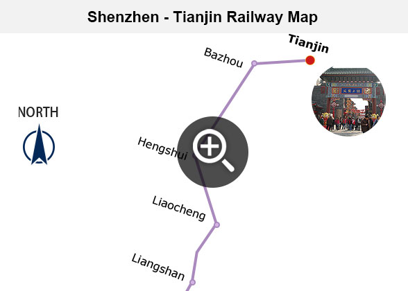 Shenzhen - Tianjin Railway Map