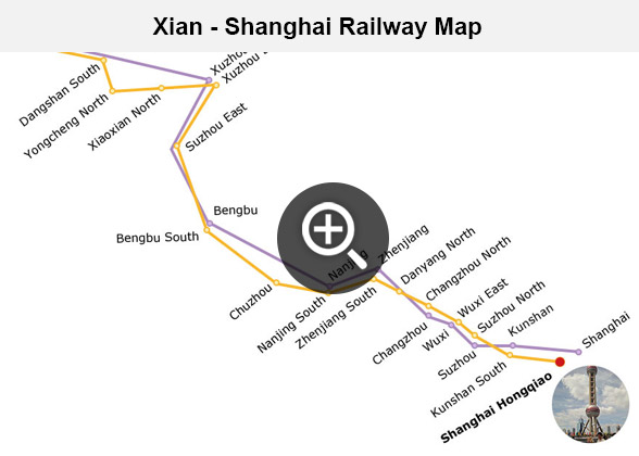 Xi'an - Shanghai Railway Map