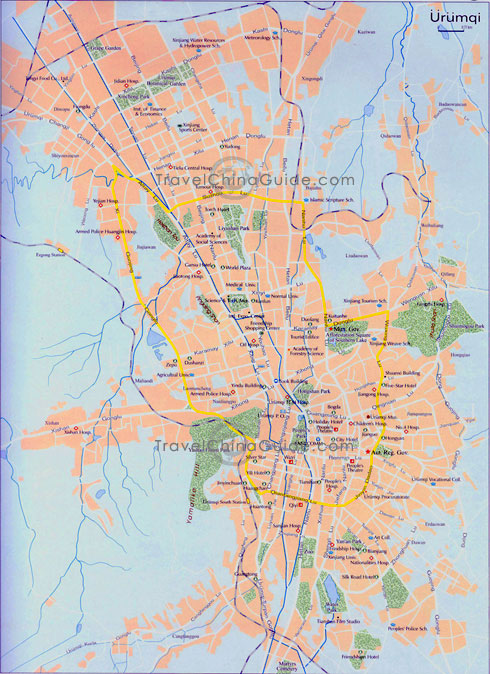 Xinjiang Urumqi map