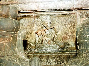 The carvings in the mausoleum