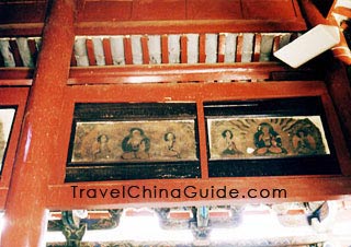 The murals inside the temple