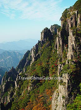 Towering Mountain in Autumn