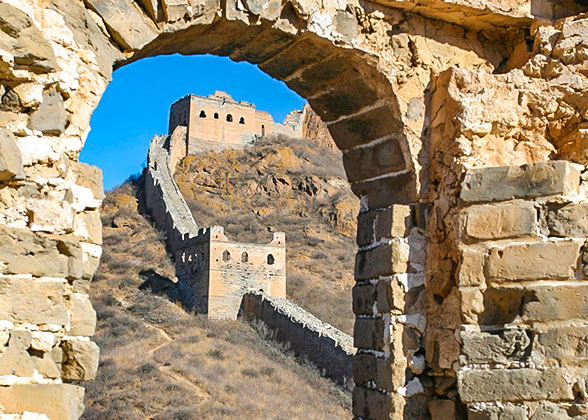 Broken observation tower of Great Wall