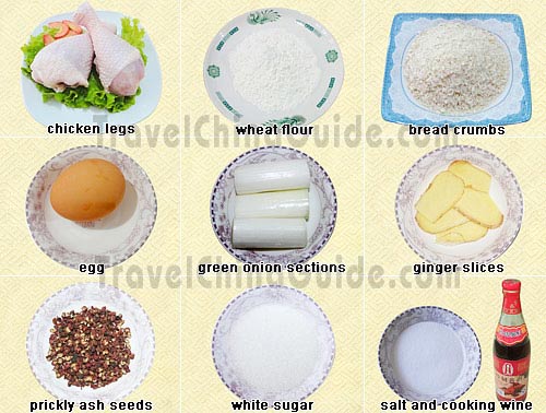 Ingredients of Fried Chicken Legs