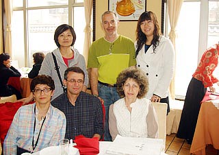 Our Guide with guests in a restaurant 