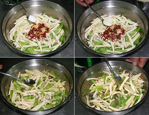 Season the Celery and Dry Bean Curd Shreds