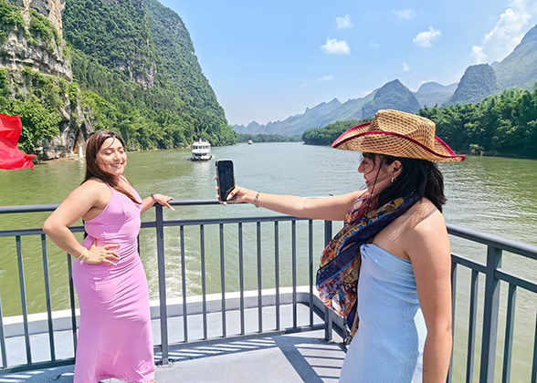 Our Guests Taking Selfies on Li River