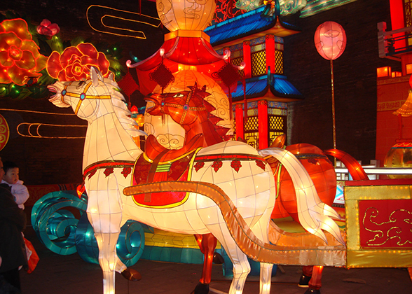 Lanterns with various shapes in the Lantern Fair