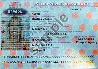 USA Passport Sample