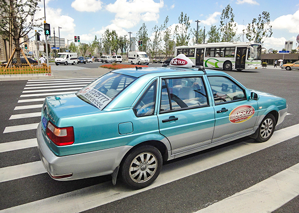 Shanghai Taxi on Road