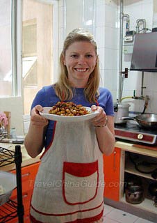 Christina with the Well-Cooked Kung Pao Chicken