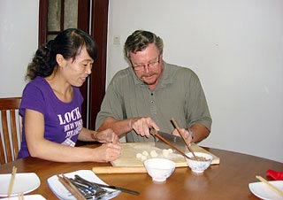 Christopher Making Dumplings