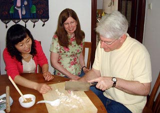 Our Guests Learn to Make Dumplings