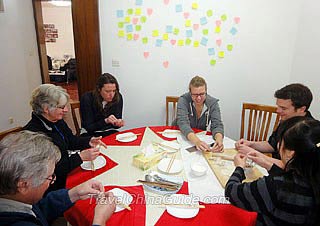 Our Guests Learn to Make Dumplings