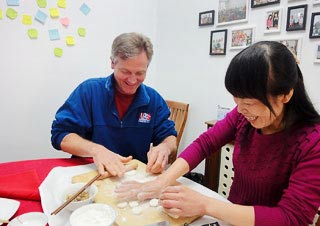 Our Guests Learn to Make Dumplings