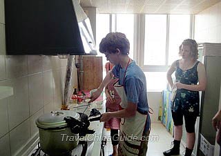 Our Guests Learn to Cook Chinese Food