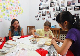 Our Guests Learn to Make Dumplings