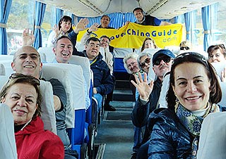 Our Clients on A Tourist Bus