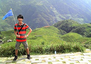 Lee at Dragon's Bone Terraces, Longsheng